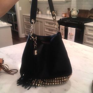 Black leather purse